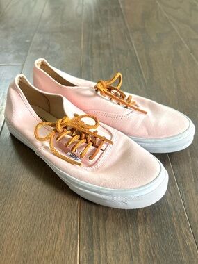 Vans Authentic Blush Pink Lace Up Canvas Sneakers Shoes TB4R- Womens 9, Mens 7.5